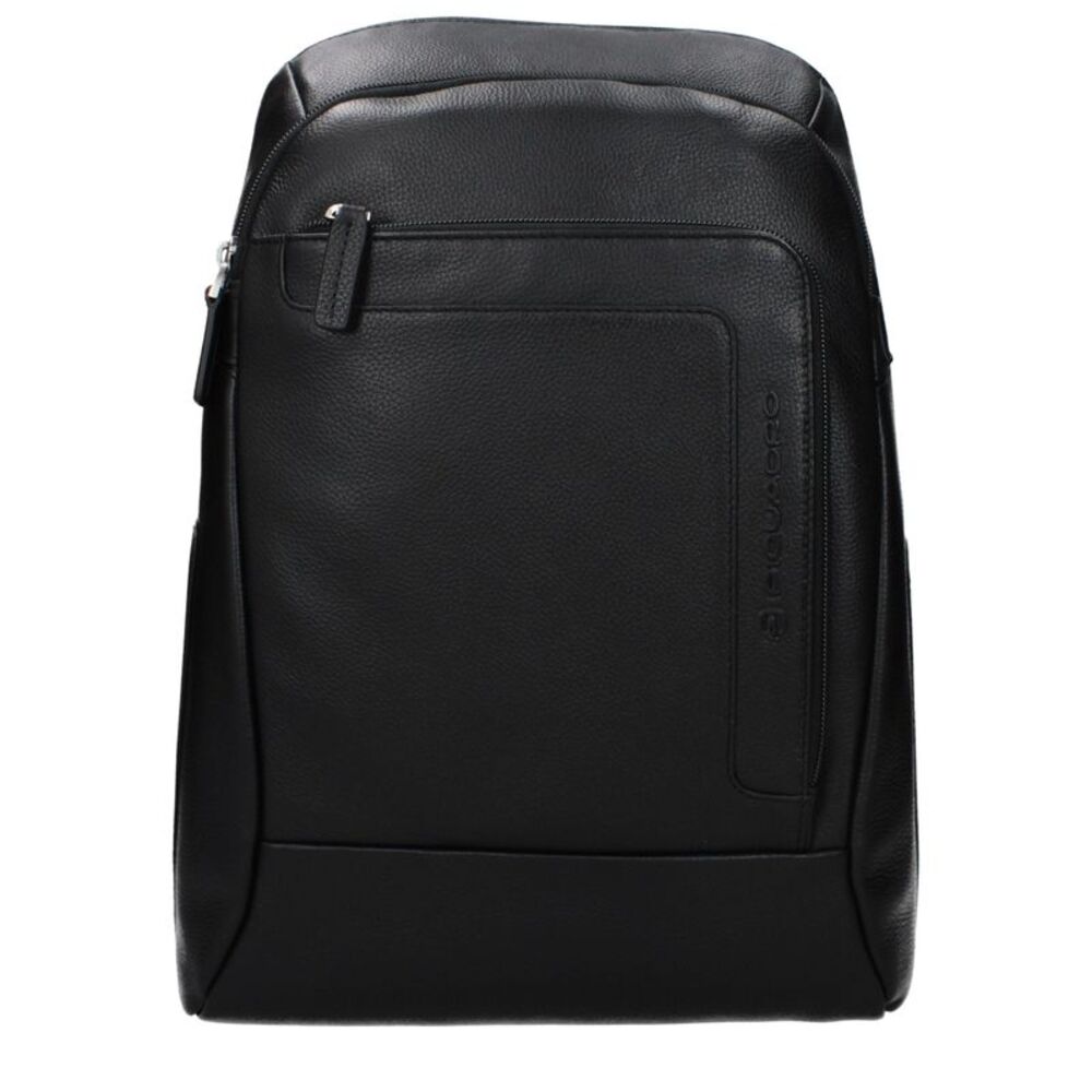 Piquadro Black Leather Men's Backpack